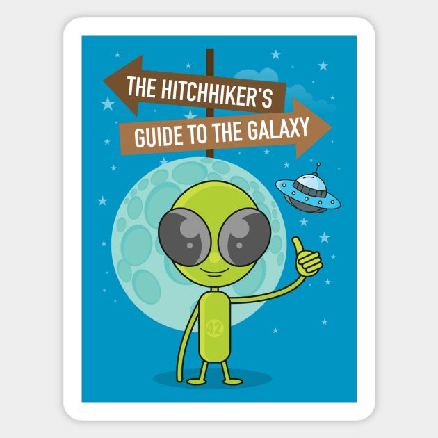 The Hitchhiker's Guide to the Galaxy - Alternative Movie Poster Sticker by MoviePosterBoy